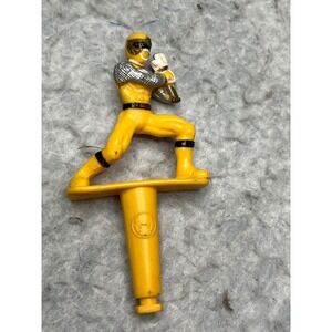 Vintage Yellow Power Ranger Cake Topper Toy Figure Saban 4 Inch Yellow Ranger